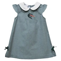 Infant Girls Vive La Fete Green UAB Blazers Mini Check Pattern A-Line Dress