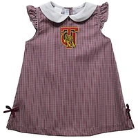 Infant Girls Vive La Fete Crimson Tuskegee Golden Tigers Mini Check Pattern A-Line Dress