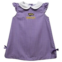 Infant Girls Vive La Fete Purple Wisconsin-Stevens Point Pointers Mini Check Pattern A-Line Dress
