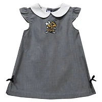 Infant Girls Vive La Fete Black West Virginia State Yellow Jackets Mini Check Pattern A-Line Dress