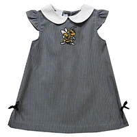 Infant Girls Vive La Fete Black West Virginia State Yellow Jackets Mini Check Pattern A-Line Dress