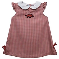 Toddler Girls Vive La Fete Cardinal Arkansas Razorbacks Mini Check Pattern A-Line Dress