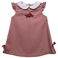 Toddler Girls Vive La Fete Cardinal Arkansas Razorbacks Mini Check Pattern A-Line Dress