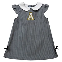 Toddler Girls Vive La Fete Black Appalachian State Mountaineers Mini Check Pattern A-Line Dress
