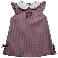 Toddler Girls Vive La Fete Maroon Arkansas Little Rock Trojans Mini Check Pattern A-Line Dress