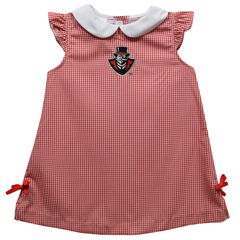 Toddler Girls Vive La Fete Red Austin Peay State Governors Mini Check Pattern A-Line Dress