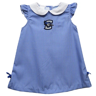 Toddler Girls Vive La Fete Navy Creighton Bluejays Mini Check Pattern A-Line Dress