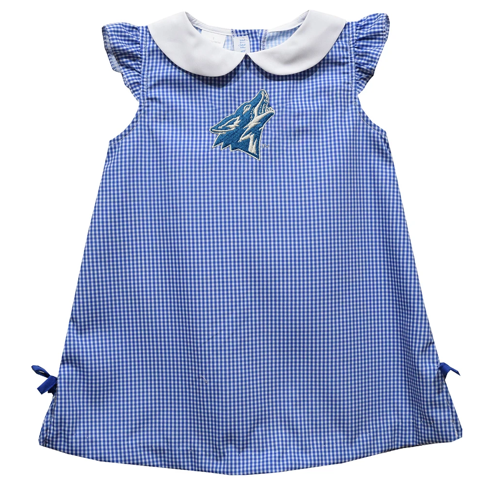 Toddler Girls Vive La Fete Blue Cal State San Bernardino Coyotes Mini Check Pattern A-Line Dress