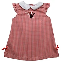 Toddler Girls Vive La Fete Red Hawaii Hilo Vulcans Mini Check Pattern A-Line Dress