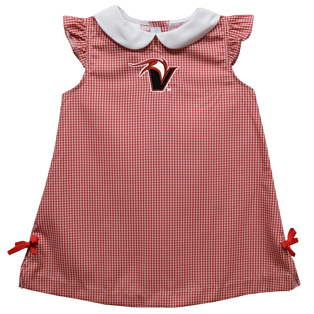 Toddler Girls Vive La Fete Red Hawaii Hilo Vulcans Mini Check Pattern A-Line Dress