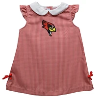 Toddler Girls Vive La Fete Red Illinois State Redbirds Mini Check Pattern A-Line Dress