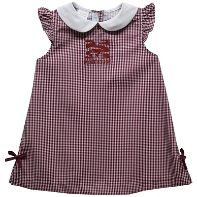 Toddler Girls Vive La Fete Maroon Morehouse Tigers Mini Check Pattern A-Line Dress