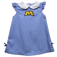 Toddler Girls Vive La Fete Blue Morehead State Eagles Mini Check Pattern A-Line Dress