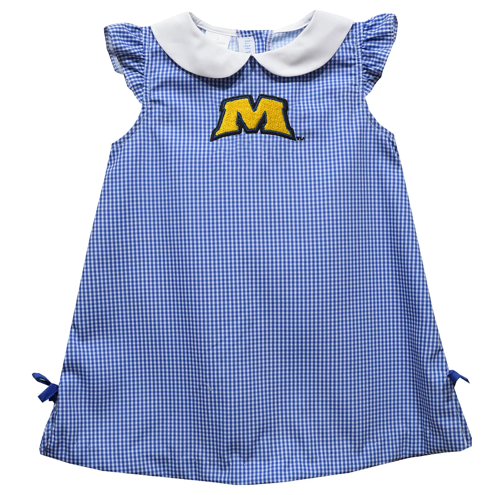 Toddler Girls Vive La Fete Blue Morehead State Eagles Mini Check Pattern A-Line Dress