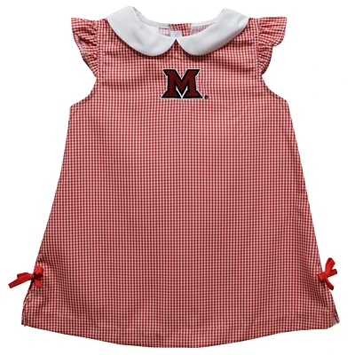 Toddler Girls Vive La Fete Red Miami University RedHawks Mini Check Pattern A-Line Dress
