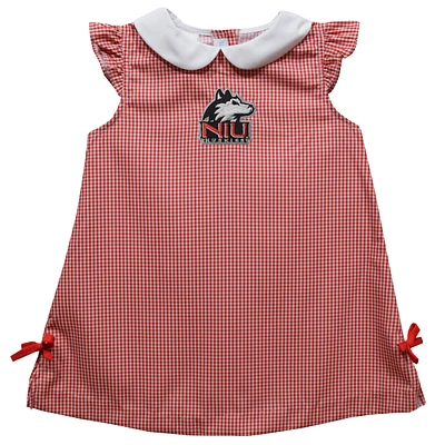 Toddler Girls Vive La Fete Cardinal Northern Illinois Huskies Mini Check Pattern A-Line Dress