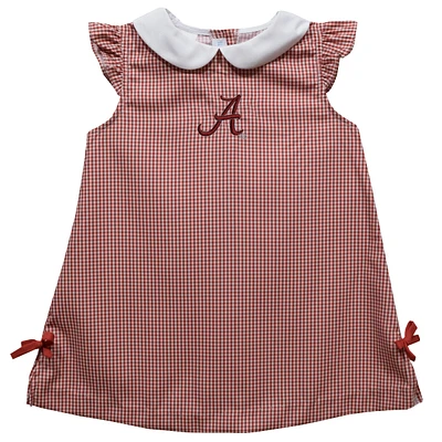 Toddler Girls Vive La Fete Crimson Alabama Tide Mini Check Pattern A-Line Dress