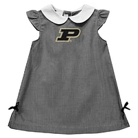 Toddler Girls Vive La Fete Black Purdue Boilermakers Mini Check Pattern A-Line Dress