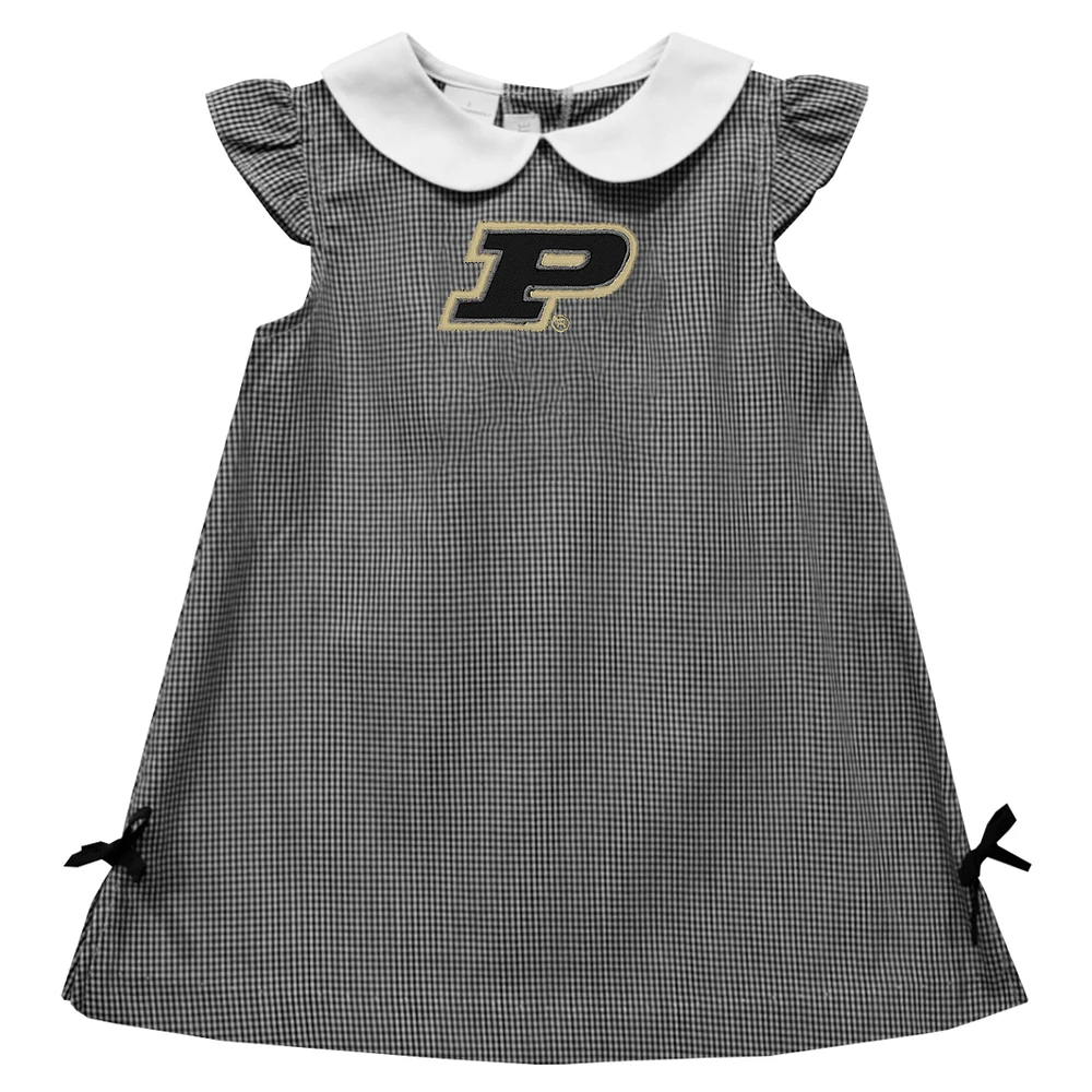 Toddler Girls Vive La Fete Black Purdue Boilermakers Mini Check Pattern A-Line Dress