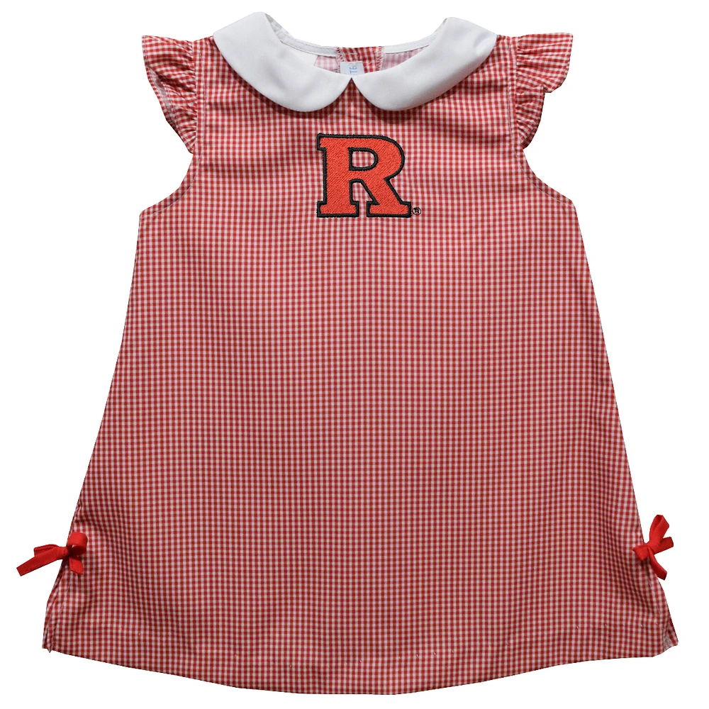Toddler Girls Vive La Fete Scarlet Rutgers Knights Mini Check Pattern A-Line Dress