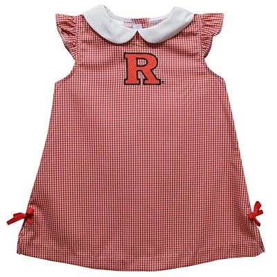 Toddler Girls Vive La Fete Scarlet Rutgers Knights Mini Check Pattern A-Line Dress