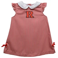 Toddler Girls Vive La Fete Scarlet Rutgers Knights Mini Check Pattern A-Line Dress