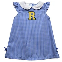 Toddler Girls Vive La Fete Blue Rochester Yellow Jackets Mini Check Pattern A-Line Dress