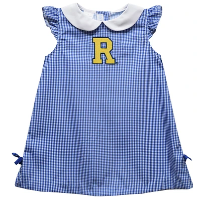 Toddler Girls Vive La Fete Blue Rochester Yellow Jackets Mini Check Pattern A-Line Dress