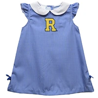 Toddler Girls Vive La Fete Blue Rochester Yellow Jackets Mini Check Pattern A-Line Dress