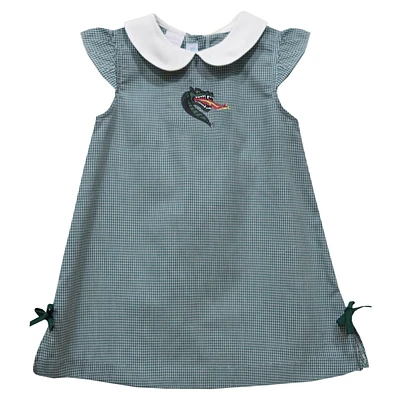 Toddler Girls Vive La Fete Green UAB Blazers Mini Check Pattern A-Line Dress