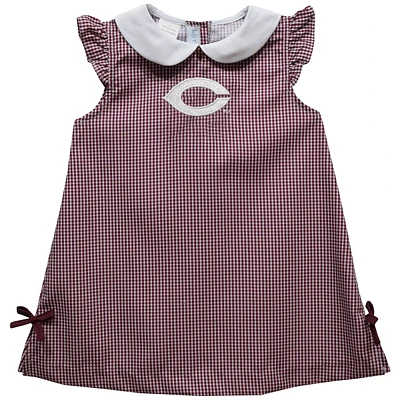 Toddler Girls Vive La Fete Maroon UChicago Maroons Mini Check Pattern A-Line Dress