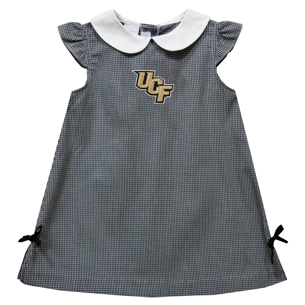 Toddler Girls Vive La Fete Black UCF Knights Mini Check Pattern A-Line Dress