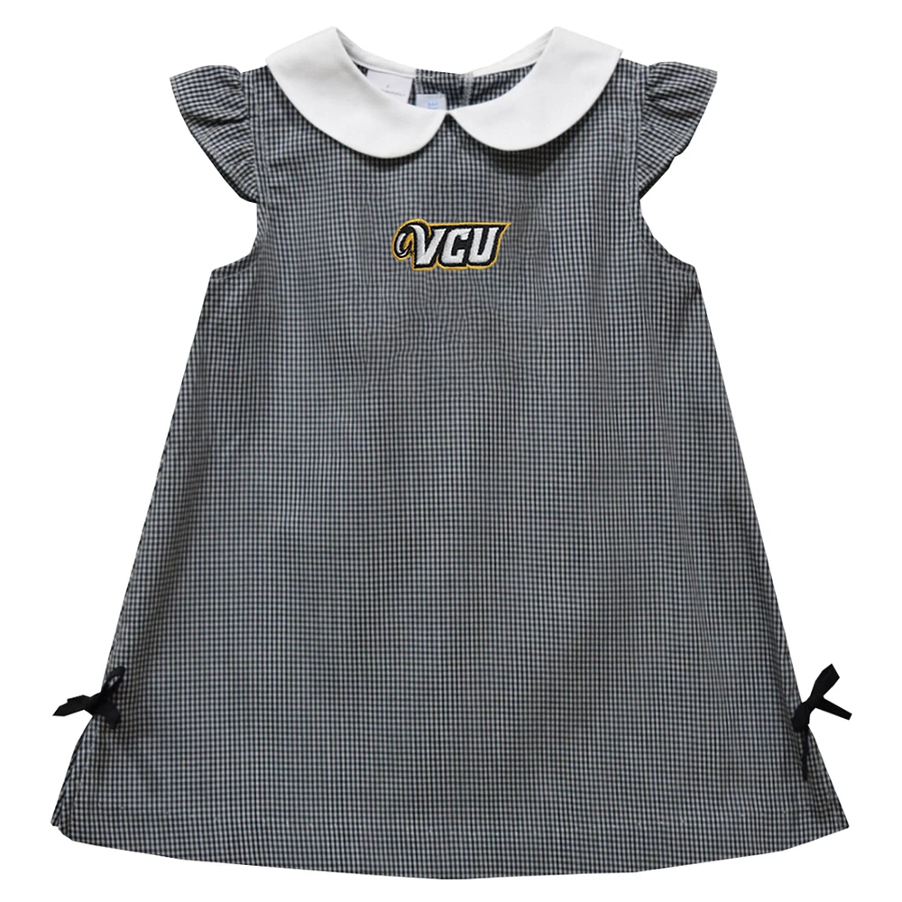 Toddler Girls Vive La Fete Black VCU Rams Mini Check Pattern A-Line Dress