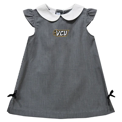 Toddler Girls Vive La Fete Black VCU Rams Mini Check Pattern A-Line Dress