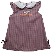 Toddler Girls Vive La Fete Maroon Virginia Tech Hokies Mini Check Pattern A-Line Dress