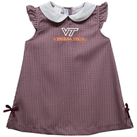 Toddler Girls Vive La Fete Maroon Virginia Tech Hokies Mini Check Pattern A-Line Dress