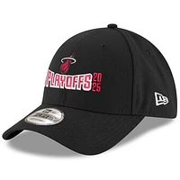 Men's New Era  Black Miami Heat 2025 NBA Playoffs 9FORTY Adjustable Hat