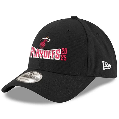 Men's New Era  Black Miami Heat 2025 NBA Playoffs 9FORTY Adjustable Hat