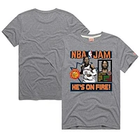 Unisex Homage Jalen Brunson Gray New York Knicks NBA Jam Tri-Blend T-Shirt