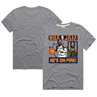 Unisex Homage Jalen Brunson Gray New York Knicks NBA Jam Tri-Blend T-Shirt