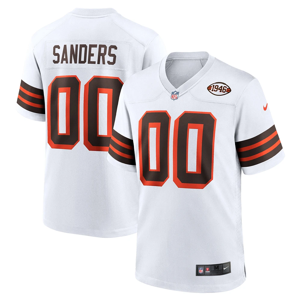 Men's Nike Shedeur Sanders White Cleveland Browns 2025 NFL Draft 2nd Alternate Game Jersey