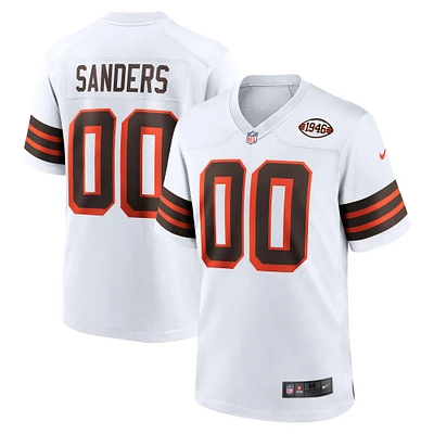 Men's Nike Shedeur Sanders White Cleveland Browns 2025 NFL Draft 2nd Alternate Game Jersey