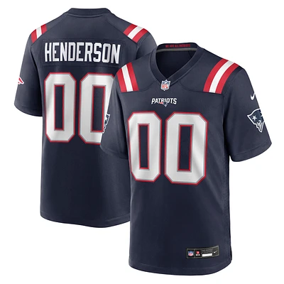 Men's Nike TreVeyon Henderson Navy New England Patriots 2025 NFL Draft Game Jersey