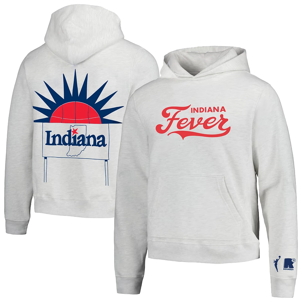 Unisex round21 Gray Indiana Fever Rise Pullover Hoodie