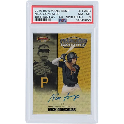 Nick Gonzales Pittsburgh Pirates Autographed 2020 Bowman's Best Franchise Favorites #FFA-NG #1/1 PSA Authenticated 8 Card