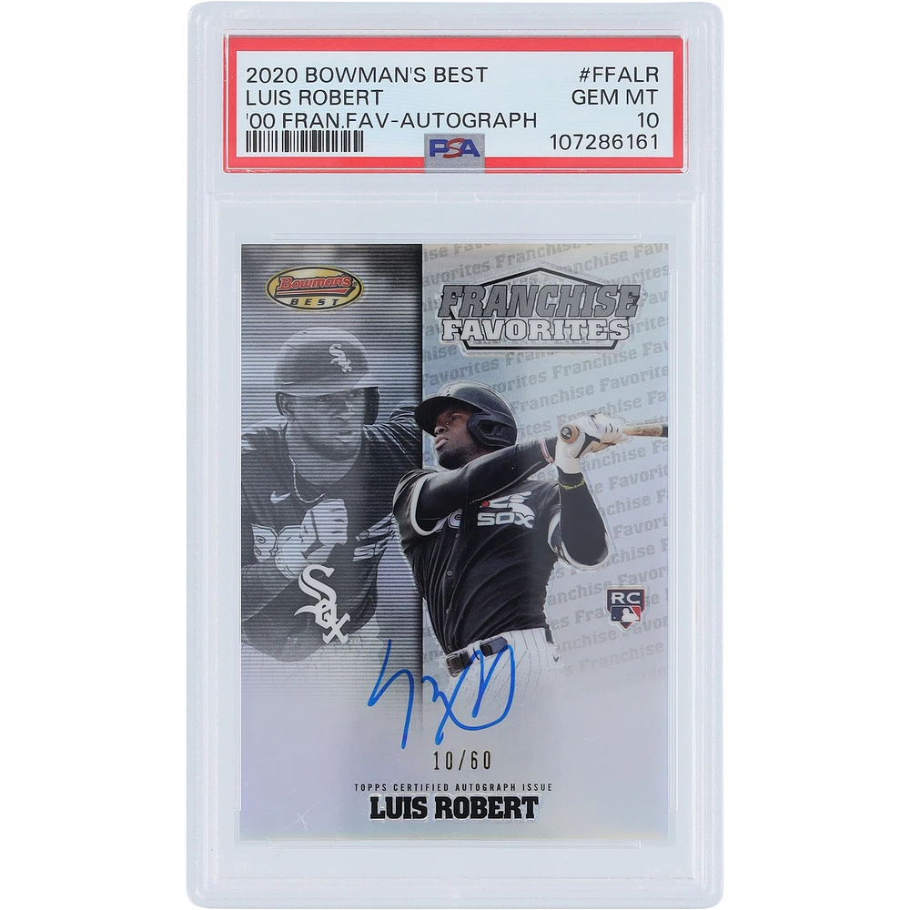 Luis Robert Chicago White Sox Autographed 2020 Bowman's Best Frachise Favorites #FFA-LR #10/60 PSA Authenticated 10 Rookie Card