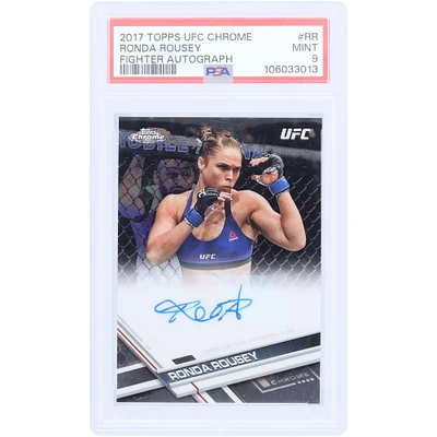Ronda Rousey Autographed 2017 Topps Chrome UFC #FA-RR PSA Authenticated 9 Card