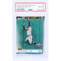 Ronald Acuna Jr. Atlanta Braves 2019 Topps Opening Day Rookie Cup Catching SP #51 PSA Authenticated 10 Card