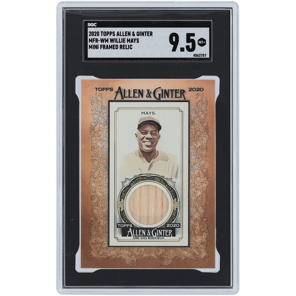 Willie Mays San Francisco Giants 2020 Topps Allen & Ginter Mini Framed Relic #MFR-WM SGC Authenticated 9.5 Card