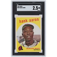 Hank Aaron Milwaukee Braves 1959 Topps #380 SGC Authenticated 2.5 Card